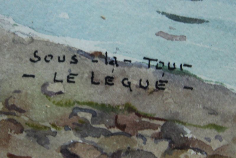 FRANCOIS RENOUARD (1881-1962). "SOUS LA TOUR DE LAQUE". AQUARELLE SIGNEE EN BAS A DROITE  ET TITREE EN BAS A GAUCHE. 20 X 30 CM.