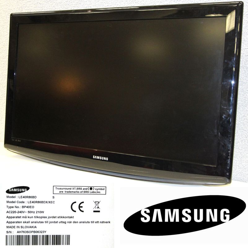 TELEVISEUR A ECRAN LCD DE 40 POUCES DE MARQUE SAMSUNG MODELE LE40R86BD. TV VENDUE AVEC SON ATTACHE MURALE.
