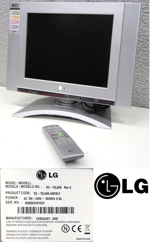 TELEVISEUR A ECRAN LCD DE 15 POUCES DE MARQUE LG MODELE RZ-15LA66. TV VENDUE AVEC SA TELECOMMANDE.