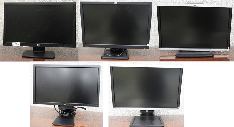 35 ECRANS LCD DE MARQUE HP DE 22 POUCES SUR PIED. MODELES COMPAQ LA2205WG, ZDISPLAY, LE2201W, COMPAQ LE2202X.