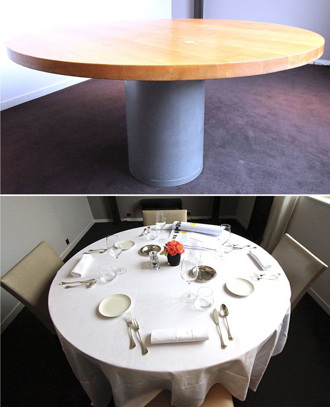 TABLE RONDE, PLATEAU EN BOIS MASSIF CLAIR ET PIETEMENT EN ACIER LAQUE GRIS. 73 X DIAMETRE 138,5 CM. 22-506.