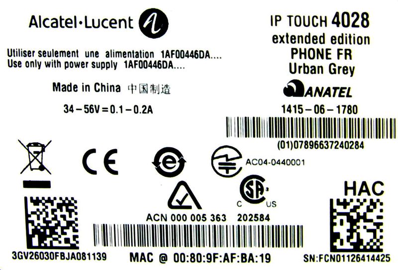 100 TELEPHONES IP DE MARQUE ALCATEL LUCENT MODELE 4028 EXTENDED EDITION URBAN GREY ON Y JOINT 3 TELEPHONES IP DE MARQUE ALCATEL MODELE 4028 EXTENDED EDITION EQUIPES DE SMART DISPLAY MODULE A 14 CLES.