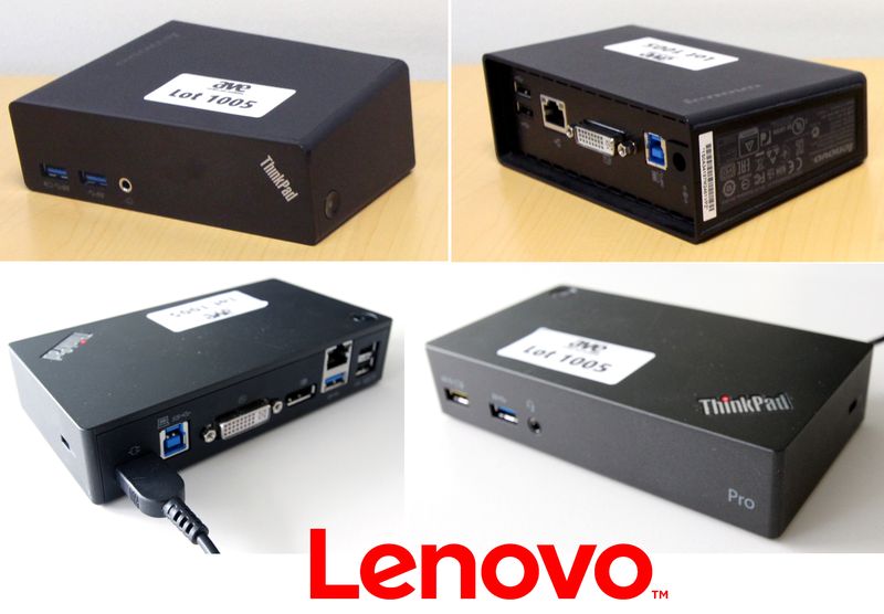 6 STATIONS D'ACCUEIL DE MARQUE LENOVO IBM SERIE THINKPAD BASIC USB 3.0 PRO DOCK MODELE DL370EES OU DK1522.
