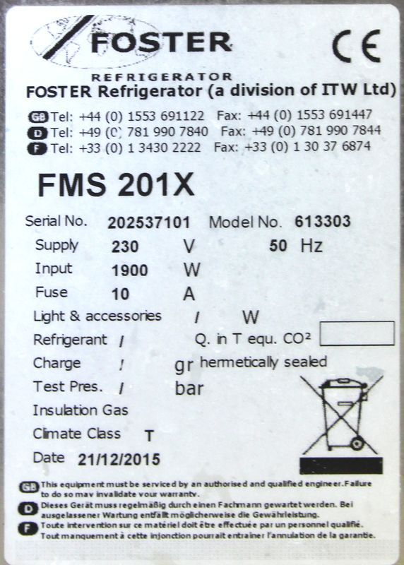 ARMOIRE CHAUDE 295 LITRES DE MARQUE FOSTER MODELE FMS 201X, 1900 WATTS EN INOX ALIMENTAIRE SUR ROULETTES. 160 X 47 X 78 CM. -1 RESTAURANT.