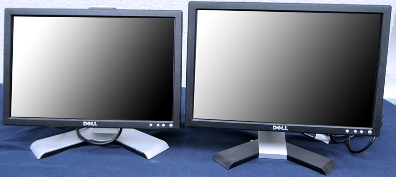 DEUX MONITEURS A ECRAN LCD DE 17 POUCES DE MARQUE DELL MODELE E178WFPC. VENDUS AVEC LEURS CABLES D'ALIMENTATION. (RUEIL-MALMAISON)