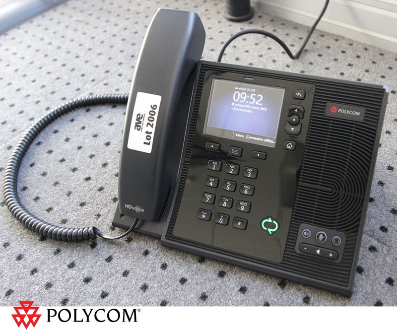 12 TELEPHONES DE MARQUE POLYCOM MODELE CX600 VOIP. R5.3, R5.2, R4.41, R3.1, R1.32, R0.25, R0.SR6, R0.ACCUEIL, R0.39, R0.30, R-1 REPRO,
