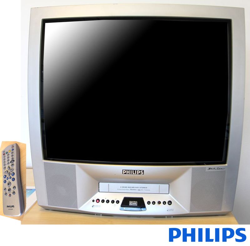TELEVISEUR COMBINE LECTEUR/ENREGISTREUR VHS DE MARQUE PHILIPS MODELE 25PV815/39 VENDU AVEC TELECOMMANDE. R0. SR3