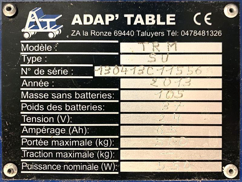 CHARIOT ADAP'TABLE TRM - SU 500 KG