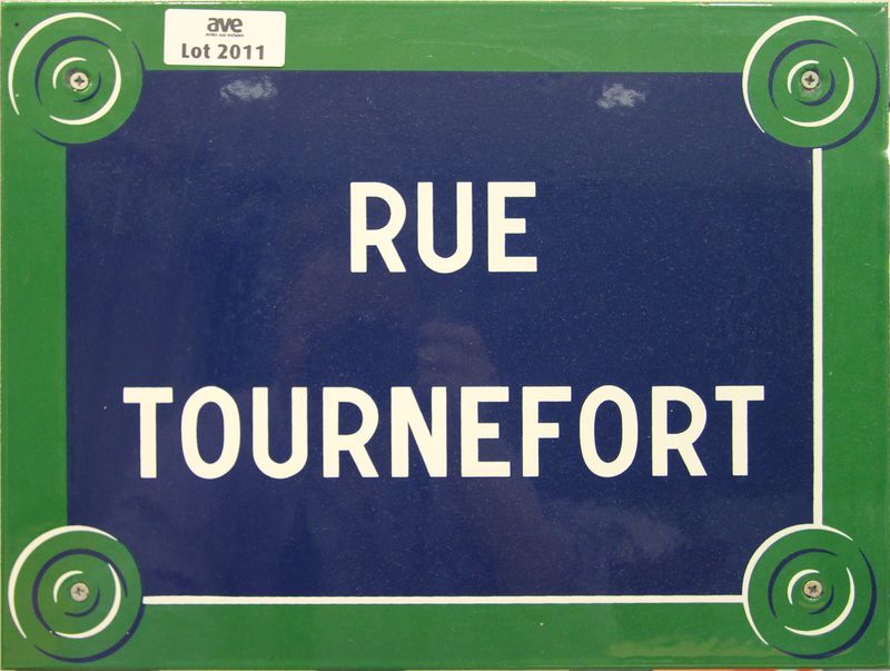4 PLAQUES EMAILLEES DE RUE: RUE MOUFFETARD, PLACE DE LA CONTRE ESCAPE, RUE TOURNEFORT ET RUE DU POT-DE-FER. -1