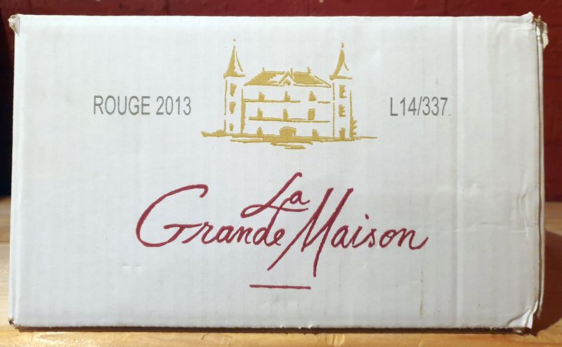 6 BOUTEILLES DE LA GRANDE MAISON 2013, LANGUEDOC ROUGE. CAISSE CARTON D'ORIGINE.