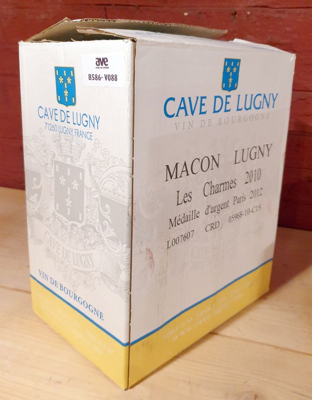 6 BOUTEILLES DE MACON LUGNY LES CHARMES 2010, BOURGOGNE BLANC. CAISSE CARTON D'ORIGINE. RUEIL