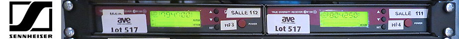 2 RECEVEURS AUDIO HF DE MARQUE SENNHEISER RACKABLES MODELE EW100G2. 112