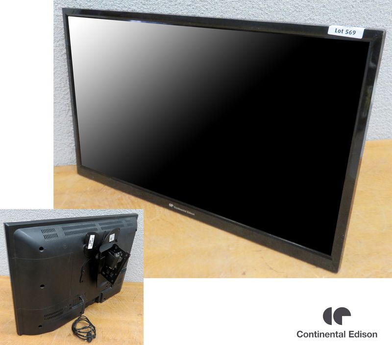 TELEVISEUR A ECRAN LCD DE 32 POUCES DE MARQUE CONTINENTAL EDISON MODELE CEDLED32ML3, VENDU AVEC SON ATTACHE MURALE.