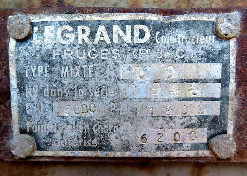 REMORQUE BENNE LEGRAND 19 HYDRAULIQUE 5000 KG