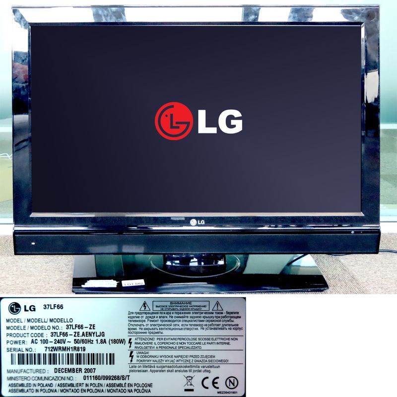 TELEVISION SUR PIED A ECRAN LCD DE 37 POUCES DE MARQUE LG MODELE 37LF66. 13 EME.