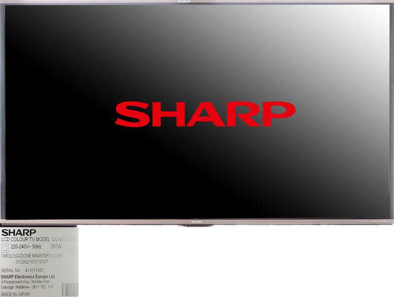 TELEVISION A ECRAN LCD 80 POUCES DE MARQUE SHARP MODELE LC-80UQ10E, VENDU AVEC ATTACHE MURALE. 13EME