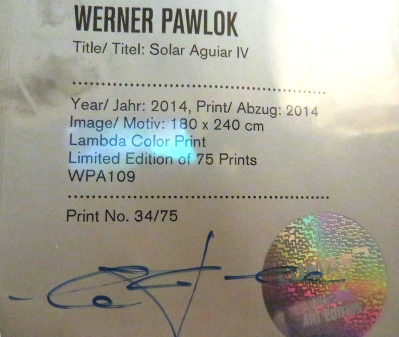 WERNER PAWLOK "SOLAR AGUIAR IV" CUBA 2014. PHOTOGRAPHIE SUR PANNEAU. LAMBDA COLOR PRINT N°  35/75. 180 X 240 CM.