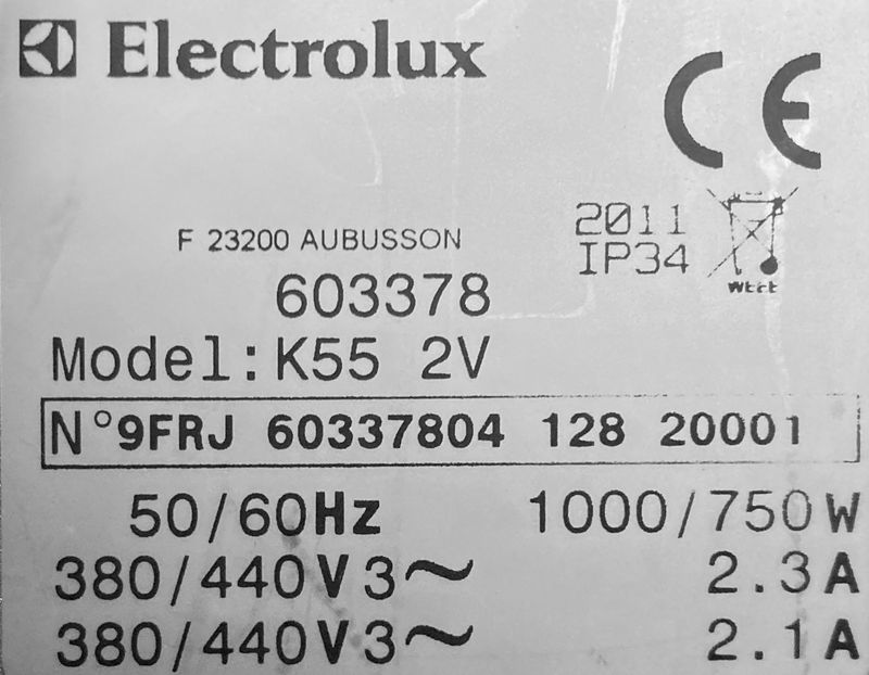 CUTTER MELANGEUR DE MARQUE ELECTROLUX MODELE K55. EX BOETIE. BAT.H ENTREE