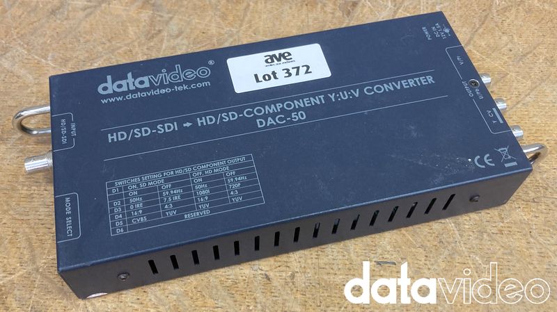 CONVERTISSEUR VIDEO HD/SD-SDI VERS HD/SD-COMPONENT Y:U:Y DE MARQUE DATAVIDEO MODELE DAC-50.
