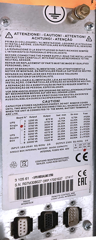 ONDULEUR DE 1250 VA (?) DE MARQUE LEGRAND MODELE MEGALINE LG-310561. 47 X 27 X 58 CM. LOCALISATION : NATUREO ETAMPES - 12 RUE DES EPINANTS - 91150 ETAMPES.