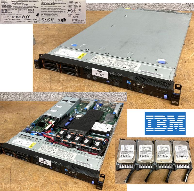 SERVEUR DE MARQUE IBM MODELE SYSTEM X3550 M3 PRODUCT ID 7944K1G, PROCESSEUR INTEL XEON E5620 QC A 2.4 GHZ, 4 GO DE RAM, 4 DISQUES DURS DE MARQUE IBM MODELE SYSTEM X, SAS DE 146 G0 A 15K.
