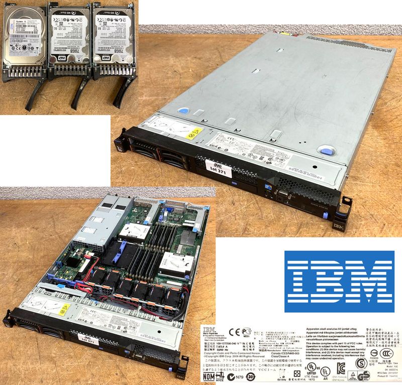 SERVEUR DE MARQUE IBM MODELE SYSTEM X3550 M3 PRODUCT ID 7944Y0C, PROCESSEUR INTEL XEON E5620 QC A 2.4 GHZ, 48 GO DE RAM (12 X GO), 3 DISQUES DUR DONT : 2 DE MARQUE WESTERN DIGITAL MODELE WD7500BPKX DE 750 GO ET 1 DE MARQUE IBM MODELE SYSTEM X E 73.4 GO A 15K.
