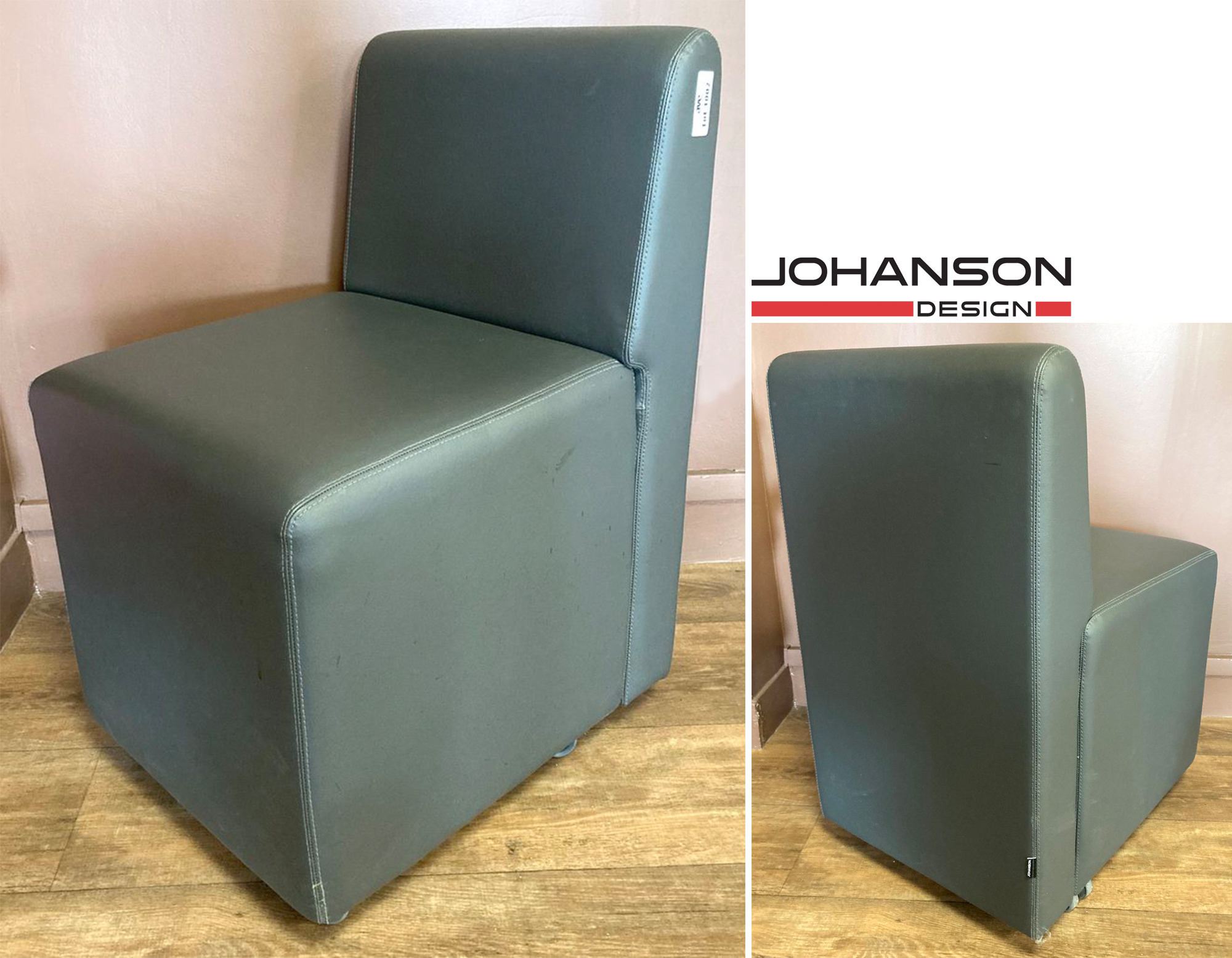 2 UNITES: CHAISE SUR ROULETTES DE MARQUE JOHANSON DESIGN MODELE B-BITZ ASSISE ET DOSSIER EN SIMILI CUIR DE COULEUR GRIS ANTHRACITE. 73 X 42 X 51 CM. LOCALISATION : ORANGE - EVREUX - 337 RUE GAY LUSSAC - 27000 EVREUX.