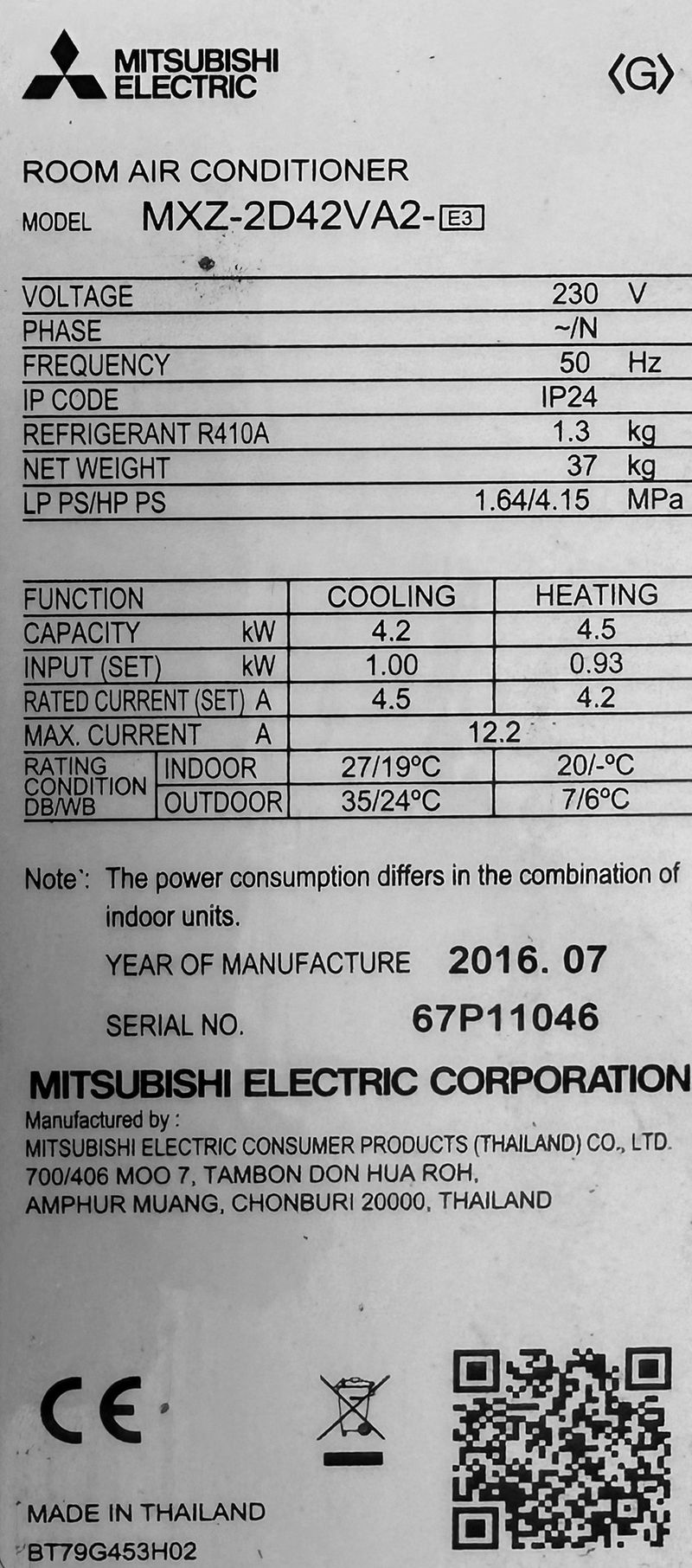 CLIMATISEUR REVERSIBLE DE MARQUE MITSUBISHI ELECTRIC COMPRENANT UN GROUPE EXTERIEUR MODELE MXZ-2D42VA2 ET 2 CASSETTES MODELE INVERTER MSZ-SF20VA ET INVERTER MSZ-SF25VE3 ET 2 TELECOMMANDES MODELE SG15D ET LEURS FIXATION MURALES. 2 LOCALISATION : ORANGE SAINT-MAUR - 67 BOULEVARD RABELAIS - 94100 SAINT-MAUR-DES-FOSSES.