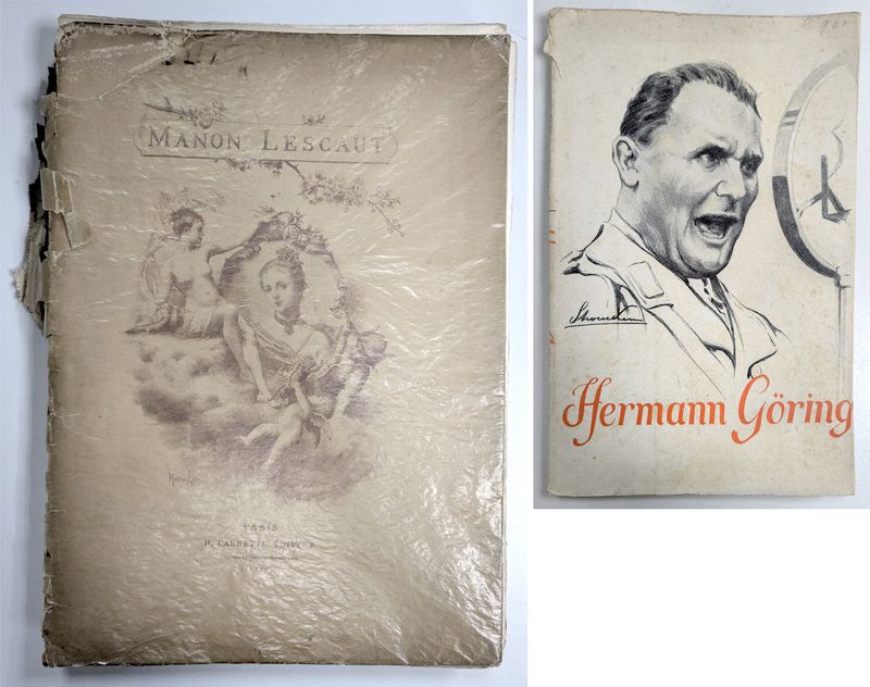 L'ABBE PREVOST. HISTOIRE DE MANON LESCAUT ET DU CHEVALIER DES GRIEUX. PREFACE DE GUY DE MAUPASSANT, ILLUSTRATION DE MAURICE LELOIR. LIBRAIRIE ARTISTIQUE EDITION H. MAUNETTE, PARIS 1885. MAUVAIS ETAT. ON Y JOINT MAX VAN POLL. HERMANN GORING. EDITION BOEKDRUKKERIJ HELMOND.HELMOND.