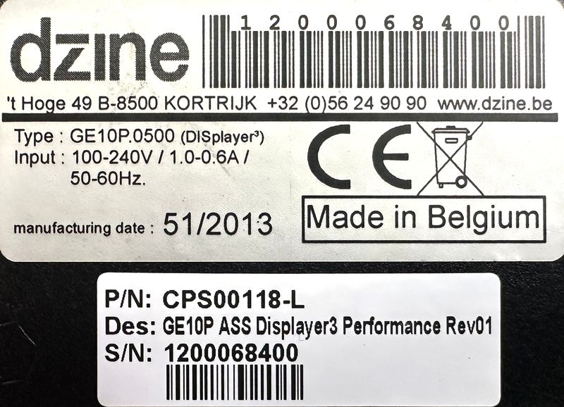 LECTEUR MEDIA ULTRA HAUTE PERFORMANCE PROFESSIONNEL DE MARQUE BARCO DZINE MODELE GE10O.0500 DISPLAY3. VENDU AVEC CABLES D'ALIMENTATION. 4 UNITES. VENDU A L'UNITE AVEC FACULTE DE REUNION.