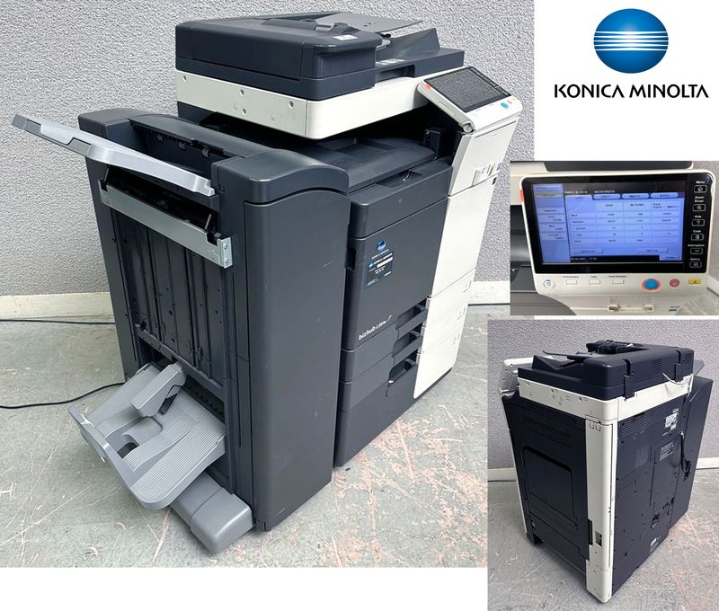 IMPRIMANTE MULTIFONCTIONS COULEUR A3 DE MARQUE KONICA MINOLTA MODELE BIZHUB C284E. 28 PAGES MINUTE, 3 BACS DONT 1 DE TRES GRANDE CAPACITE, COPIEUR, DUPLEX AUTO, SCANNER DONT : SCAN TO EMAIL - SCAN TO SMB - SCAN TO FTP - SCAN TO HDD - SCAN TO USB - SCAN TO WEBDAV ET NETWORK TWAIN SCAN, FAX, RECTO VERSO, BYPASS, FEEDER, RESEAU GIGABIT, DISQUE DUR INTERNE DE 250 GO, RAM 1 GO, ECRAN TACTILE 9 POUCES. TRIEUSE HS. VENDU AVEC CABLE D'ALIMENTATION ET CABLE RJ45. 407 704 COPIES.