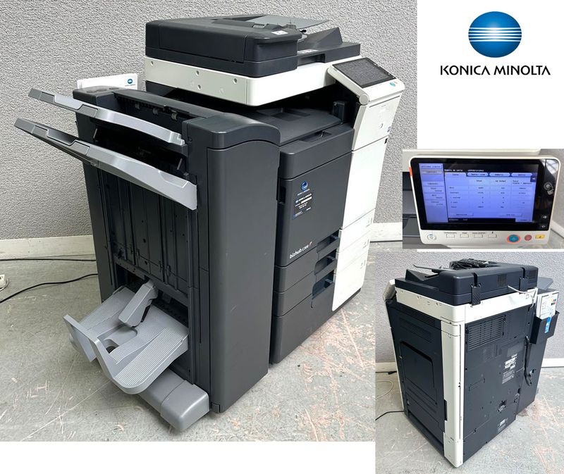 IMPRIMANTE MULTIFONCTIONS COULEUR A3 DE MARQUE KONICA MINOLTA MODELE BIZHUB C308. 30 PAGES MINUTE, 3 BACS DONT 1 DE TRES GRANDE CAPACITE, COPIEUR, DUPLEX AUTO, SCANNER DONT : SCAN TO EMAIL - SCAN TO SMB - SCAN TO FTP - SCAN TO HDD - SCAN TO USB - SCAN TO WEBDAV ET NETWORK TWAIN SCAN, FAX, RECTO VERSO, BYPASS, FEEDER, RESEAU GIGABIT, DISQUE DUR INTERNE DE 250 GO, RAM 1 GO, ECRAN TACTILE 9 POUCES, TRIEUSE ET AGRAFEUSE. VENDU AVEC CABLE D'ALIMENTATION ET CABLE RJ45. 523 748 COPIES.