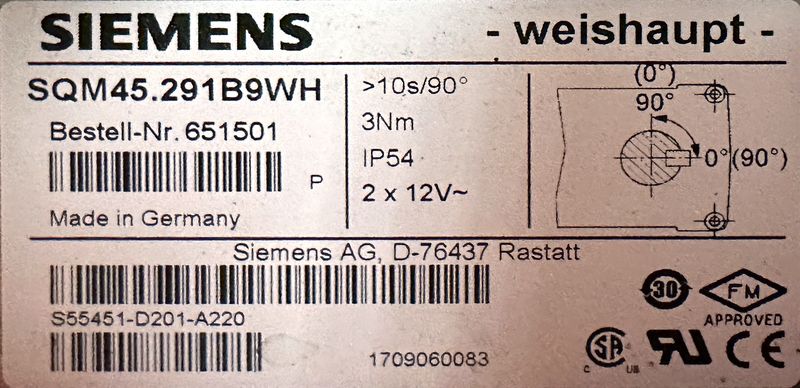 BRULEUR WEISHAUPT MONARCH WM-G30/3-A GAZ - FIOUL ET MIXTES. TYPE : WM-G30/3-A - EXECUTION : ZM-LN, PUISSANCE MINIMUM 600 KW - PUISSANCE MAXIMUM : 5400 KW - PUISSANCE ELECTRIQUE : 14,2 KW - NUMERO DE SERIE : 40048479 - ELECTROVANNE : SIEMENS DMV 525/12 - ANNEE : 2011 - MISE EN SERVICE : 2016.