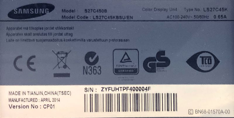 2 MONITEURS SUR PIED DONT 1 27 POUCES DE MARQUE SAMSUNG MODELE S27C450B ET 1 26 POUCES DE MARQUE NEC MODELE MULTISYNC EA261WM AVEC OU SANS CABLE D'ALIMENTATION. ARCUEIL 4.