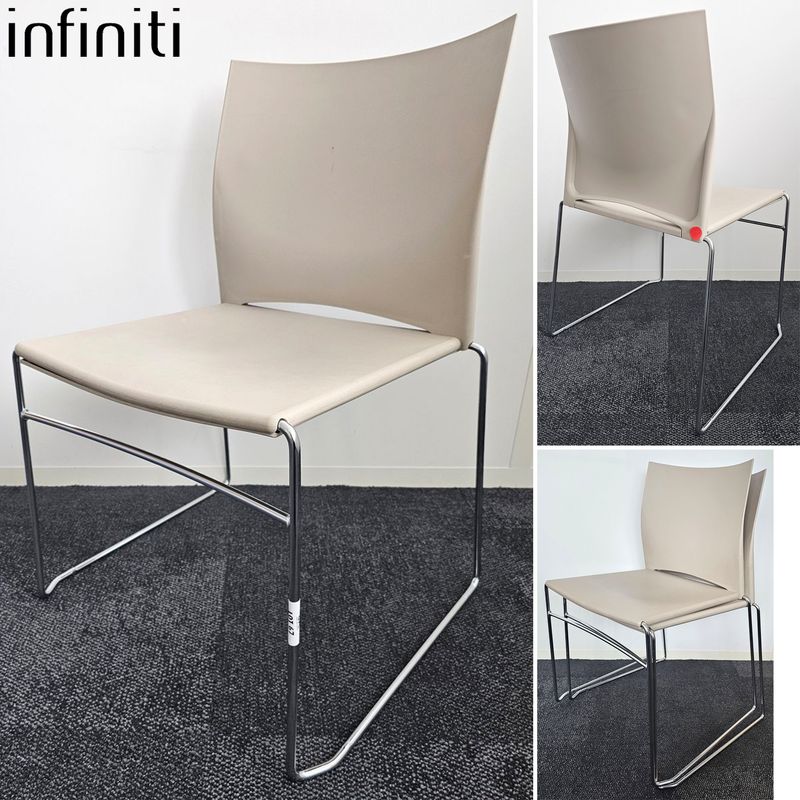 CHAISE EMPILABLE DESIGN GIANCARLO BISAGLIA MODELE WEB EDITION INFINITI, ASSISE ET DOSSIER EN POLYPROPYLENE DE COULEUR CAFE AU LAIT REPOSANT SUR UN PIETEMENT LUGE EN ACIER CHROME. 83,5 X 48 X 51 CM. 338 UNITES. VENDU A L'UNITE AVEC FACULTE DE REUNION. LOCALISATION -> BAT A : 3, 2, RDC O, RDC, -1 SE, -2; BAT B : INFIRMERIE; BAT FK : 1 RDC; BAT H : 3, 2, 1