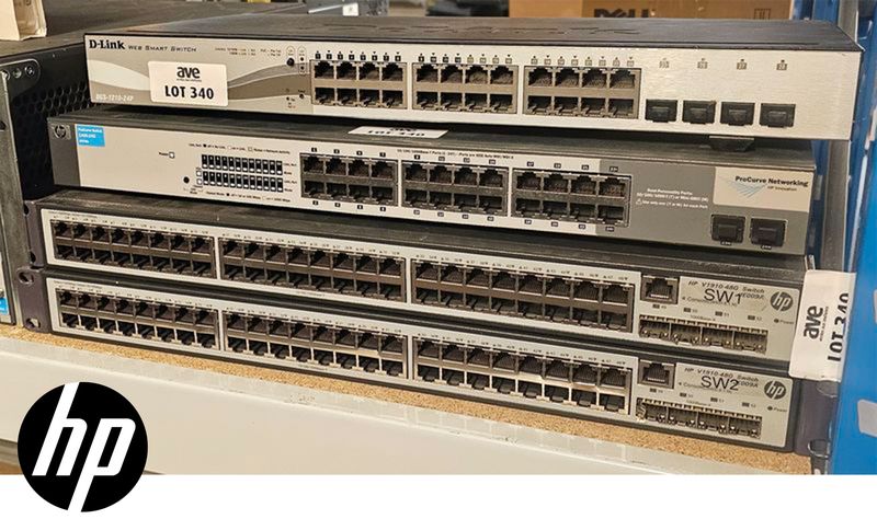 2 SWITCH GIGABIT 48 PORTS DE MARQUE HP MODELE V1910-48G. ON Y JOINT 1 SWITCH ETHERNET GIGABIT 24 PORTS MODELE 1400-24G ET 1 SWITCH ETHERNET GIGABIT 24 PORTS DE MARQUE D-LINK MODELE DGS-1210-24P. LOCALISATION -> BAT J : - 1