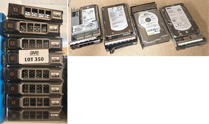 14 DISQUES DUR SAS DE 250 GB 2.5 ET 3.5 POUCES DIVERS MARQUE DELL OU WESTERN DIGITAL OU SEAGATE. LOCALISATION -> BAT J : - 1