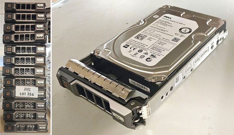 12 DISQUES DUR SAS DE 6 TB 3.5 POUCES DIVERS MARQUE DELL. LOCALISATION -> BAT J : - 1