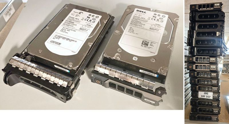 15 DISQUES DUR SAS 146 GB 3.5 POUCES DIVERS MARQUE DELL OU SEAGATE. LOCALISATION -> BAT J : - 1