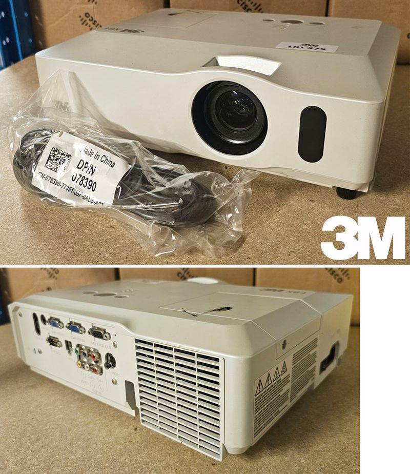 VIDEOPROJECTEUR DE MARQUE 3M MODELE X64. VENDU AVEC CABLE D'ALIMENTATION. 2 UNITES. VENDU A L'UNITE AVEC FACULTE DE REUNION. LOCALISATION -> BAT J : - 1