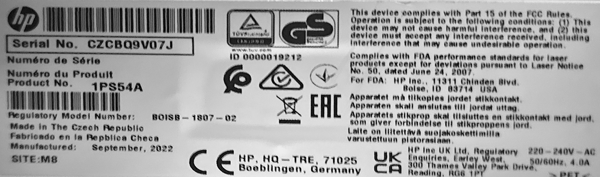 IMPRIMANTE LASER RESEAU A 2 BACS DE MARQUE HP MODELE LASER JET MANAGED MFP ES2645.  LOCALISATION -> BAT J : - 1