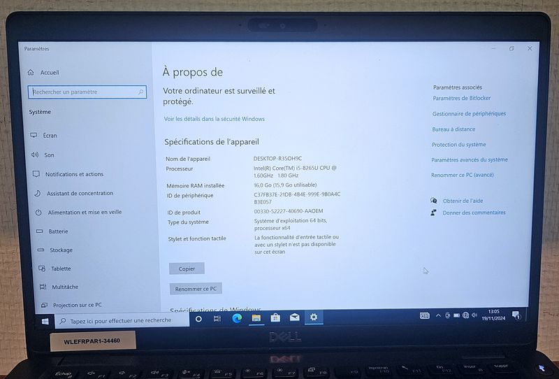 ORDINATEUR PORTABLE A ECRAN LED 14 POUCE DE MARQUE DELL MODELE LATITUDE 5400, PROCESSEUR INTEL CORE I5 4 COEURS A 3.9 GHZ DE 8E GENERATION, 16 GO DE RAM, DISQUE DUR SSD PCIE 256 GO. 3 UNITES. VENDU A L'UNITE AVEC FACULTE DE REUNION. LOCALISATION -> BAT J : - 1