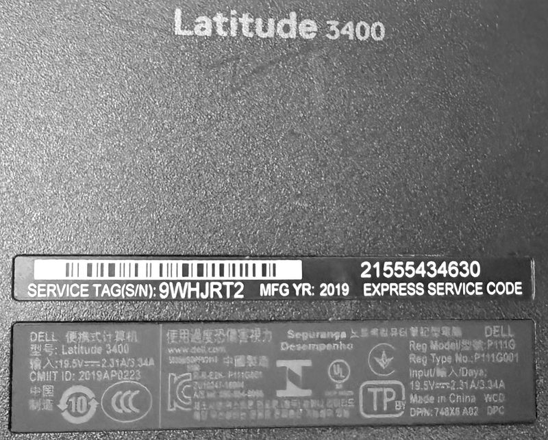 ORDINATEUR PORTABLE A ECRAN LED 14 POUCE DE MARQUE DELL MODELE LATITUDE 3400, PROCESSEUR INTEL CORE I5 4 COEURS A 1.8 GHZ DE 8E GENERATION, 8 GO DE RAM, DISQUE DUR SSD PCIE 256 GO. 3 UNITES. VENDU A L'UNITE AVEC FACULTE DE REUNION. LOCALISATION -> BAT J : - 1