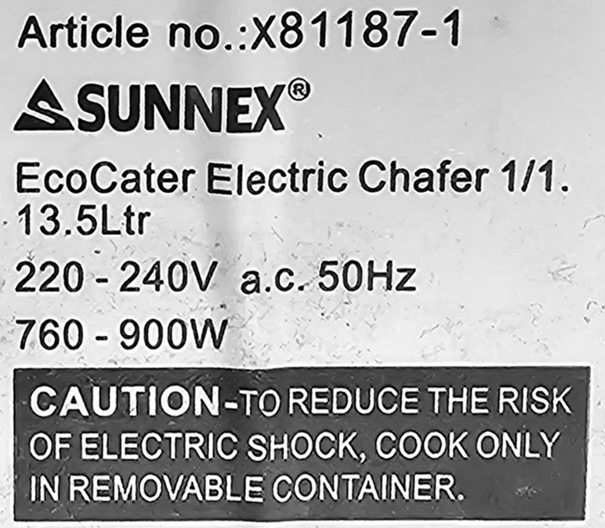 6 CHAFING DISH COMPRENANT : 3 CHAFING DISH ELECTRIQUE DE MARQUE SUNNEX MODELE ECO CATER ELECTRIC CHAFER BAC EN NYLON ALIMENTAIRE ET CLOCHE EN INOX ALIMENTAIRE ; 2 CHAFFING DISH DE MARQUE WMF INOX ALIMENTAIRE VENDU SANS CLOCHE ; 1 CHAFING DISH DE MARQUE HEPP INOX ALIMENTAIRE VENDU AVEC CLOCHE. ON Y JOINT UN CHEF & DISH DE MARQUE HEPP VENDU EN L'ETAT. LOCALISATION -> BAT FK