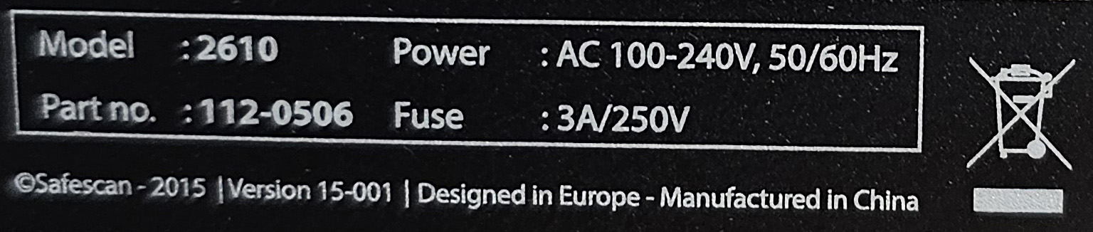 COMPTEUSE DE BILLETS DE MARQUE SAFESCAN MODELE 2610. VENDU SANS CABLE D'ALIMENTATION. LOCALISATION -> BATR H : 2. ENLEVEMENTS : DU LUNDI 9 AU VENDREDI 13 DECEMBRE 2024 DE 9H A 17H.