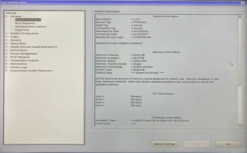 ORDINATEUR DE BUREAU DE MARQUE DELL MODELE OPTIFLEX 3040, PROCESSEUR INTEL CORE I5-6500 3.3 GHZ 4 COEURS, 8 GO DE RAM DDR3, DISQUE DUR DE MARQUE WESTERN DIGITAL, LECTEUR-GRAVEUR DE CD ET DVD, AVEC LICENCE WINDOWS, AVEC CABLE D'ALIMENTATION ET CABLE VIDEO. ON Y JOINT UN ECRAN LED 20 POUCES DE MARQUE DELL MODELE P2016 SUR PIED, 1 CLAVIER USB DE MARQUE MICROSOFT ET 1 SOURIS USB DE MARQUE MICROSOFT.