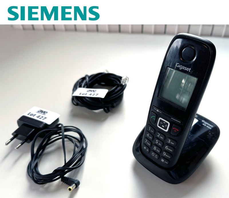 TELEPHONE DECT DE MARQUE SIEMENS MODELE GIGASET AS405. VENDU AVEC SA BASE ET SON ALIMENTATION. LOCALISATION : RDC1 - 2 RUE DE SABLONVILLE - 75017 PARIS.