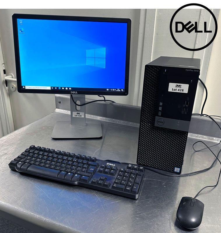 ORDINATEUR DE BUREAU DE MARQUE DELL MODELE OPTIPLEX 3040, DISQUE DUR DE 1 TO, PROCESSEUR INTEL CORE I5 A 3.2 GHZ, 8 GO DE RAM. VENDU AVEC UN MONITEUR A ECRAN LED DE 20 POUCES DE MARQUE DELL MODELE P2016B, 1 CLAVIER USB, 1 SOURIS OPTIQUE USB, L'ENSEMBLES DE SES CABLES. LOCALISATION : RDC1 - 2 RUE DE SABLONVILLE - 75017 PARIS.