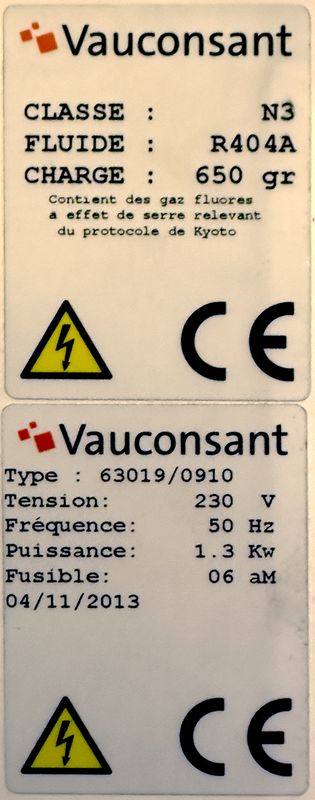 MEUBLE DE SERVICE DE MAINTIEN AU FROID DE MARQUE VAUCONSTANT EN INOX ALIMENTAIRE. GROUPE FROID INTEGRE. 150 X 193 X 82 CM. LOCALISATION : RDC1 - 2 RUE DE SABLONVILLE - 75017 PARIS.