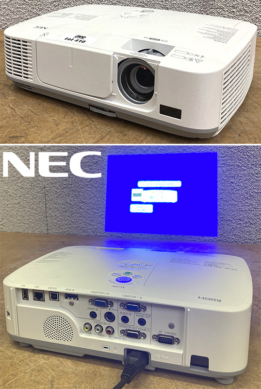 VIDEO PROJECTEUR DE MARQUE NEC MODELE NP-M271X. 10 X 34 X 26 CM. 3 UNITES. VENDU A L'UNITE AVEC FACULTE DE REUNION.